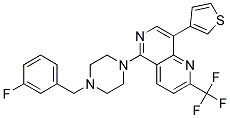 5-[4-(3-FLUOROBENZYL)PIPERAZIN-1-YL]-8-(3-THIENYL)-2-(TRIFLUOROMETHYL)-1,6-NAPHTHYRIDINE Struktur