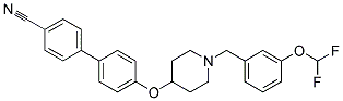 4'-((1-[3-(DIFLUOROMETHOXY)BENZYL]PIPERIDIN-4-YL)OXY)BIPHENYL-4-CARBONITRILE Struktur