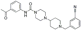 N-(3-ACETYLPHENYL)-4-[1-(3-CYANOBENZYL)PIPERIDIN-4-YL]PIPERAZINE-1-CARBOXAMIDE Struktur