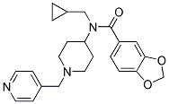 N-(CYCLOPROPYLMETHYL)-N-[1-(PYRIDIN-4-YLMETHYL)PIPERIDIN-4-YL]-1,3-BENZODIOXOLE-5-CARBOXAMIDE Struktur