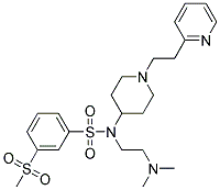 N-[2-(DIMETHYLAMINO)ETHYL]-3-(METHYLSULFONYL)-N-[1-(2-PYRIDIN-2-YLETHYL)PIPERIDIN-4-YL]BENZENESULFONAMIDE Struktur