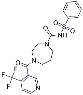 N-(PHENYLSULFONYL)-4-([4-(TRIFLUOROMETHYL)PYRIDIN-3-YL]CARBONYL)-1,4-DIAZEPANE-1-CARBOXAMIDE Struktur