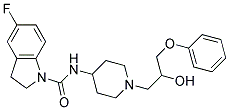 5-FLUORO-N-[1-(2-HYDROXY-3-PHENOXYPROPYL)PIPERIDIN-4-YL]INDOLINE-1-CARBOXAMIDE Struktur