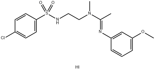 N-((Z)-1-[(2-([(4-CHLOROPHENYL)SULFONYL]AMINO)ETHYL)(METHYL)AMINO]ETHYLIDENE)-3-METHOXYBENZENAMINIUM IODIDE Struktur