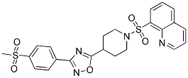 8-[(4-(3-[4-(METHYLSULFONYL)PHENYL]-1,2,4-OXADIAZOL-5-YL)PIPERIDIN-1-YL)SULFONYL]QUINOLINE Struktur