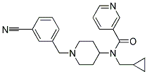 N-[1-(3-CYANOBENZYL)PIPERIDIN-4-YL]-N-(CYCLOPROPYLMETHYL)NICOTINAMIDE Struktur