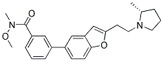 N-METHOXY-N-METHYL-3-(2-(2-[2(R)-METHYL-1-PYRROLIDINYL]ETHYL)-1-BENZOFURAN-5-YL)-BENZAMIDE Struktur