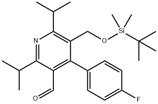 5-TERT-BUTYLDIMETHYLSILYLOXYMETHYL-2,6-DIISOPROPYL-4-(4-FLUOROPHENYL)-PYRIDINE-3-CARBOXALDEHYDE Struktur