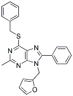 6-(BENZYLTHIO)-9-((FURAN-2-YL)METHYL)-2-METHYL-8-PHENYL-9H-PURINE Struktur