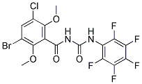 N-(3-BROMO-5-CHLORO-2,6-DIMETHOXYBENZOYL)-N'-(2,3,4,5,6-PENTAFLUOROPHENYL)UREA, TECH Struktur