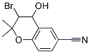 3-BROMO-4-HYDROXY-2,2-DIMETHYLCHROMANE-6-CARBONITRILE, TECH Struktur