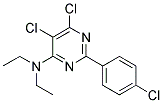 N4,N4-DIETHYL-5,6-DICHLORO-2-(4-CHLOROPHENYL)PYRIMIDIN-4-AMINE, TECH Struktur