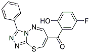 (5-FLUORO-2-HYDROXYPHENYL)(3-PHENYL[1,2,4]TRIAZOLO[3,4-B][1,3,4]THIADIAZEPIN-7-YL)METHANONE Struktur