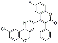 4-(9-CHLORO-5H-CHROMENO[4,3-B]PYRIDIN-3-YL)-6-FLUORO-3-PHENYL-2H-CHROMEN-2-ONE Struktur