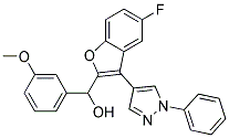 [5-FLUORO-3-(1-PHENYL-1H-PYRAZOL-4-YL)-1-BENZOFURAN-2-YL](3-METHOXYPHENYL)METHANOL Struktur