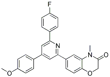 6-[6-(4-FLUORO-PHENYL)-4-(4-METHOXY-PHENYL)-PYRIDIN-2-YL]-4-METHYL-4H-BENZO[1,4]OXAZIN-3-ONE Struktur