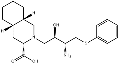 (3S,4AS,8AS)-2-[(2R,3R)-3-AMINO-2-HYDROXY-4-PHENYTHIOBUTYL]-DECAHYDRO-3-ISOQUINOLINECARBOXYLIC ACID Struktur