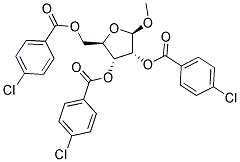 METHYL 2,3,5-TRI-O-P-CHLOROBENZOYL-B-D-RIBOFURANOSIDE Struktur