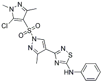 N5-PHENYL-3-{1-[(5-CHLORO-1,3-DIMETHYL-1H-PYRAZOL-4-YL)SULPHONYL]-3-METHYL-1H-PYRAZOL-4-YL}-1,2,4-THIADIAZOL-5-AMINE Struktur