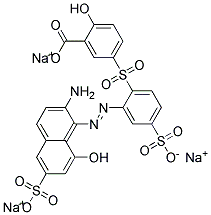 trisodium 5-[[2-[(2-amino-8-hydroxy-6-sulphonato-1-naphthyl)azo]-4-sulphonatophenyl]sulphonyl]salicylate Struktur