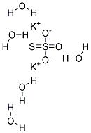 Potassium thiosulfate pentahydrate Struktur