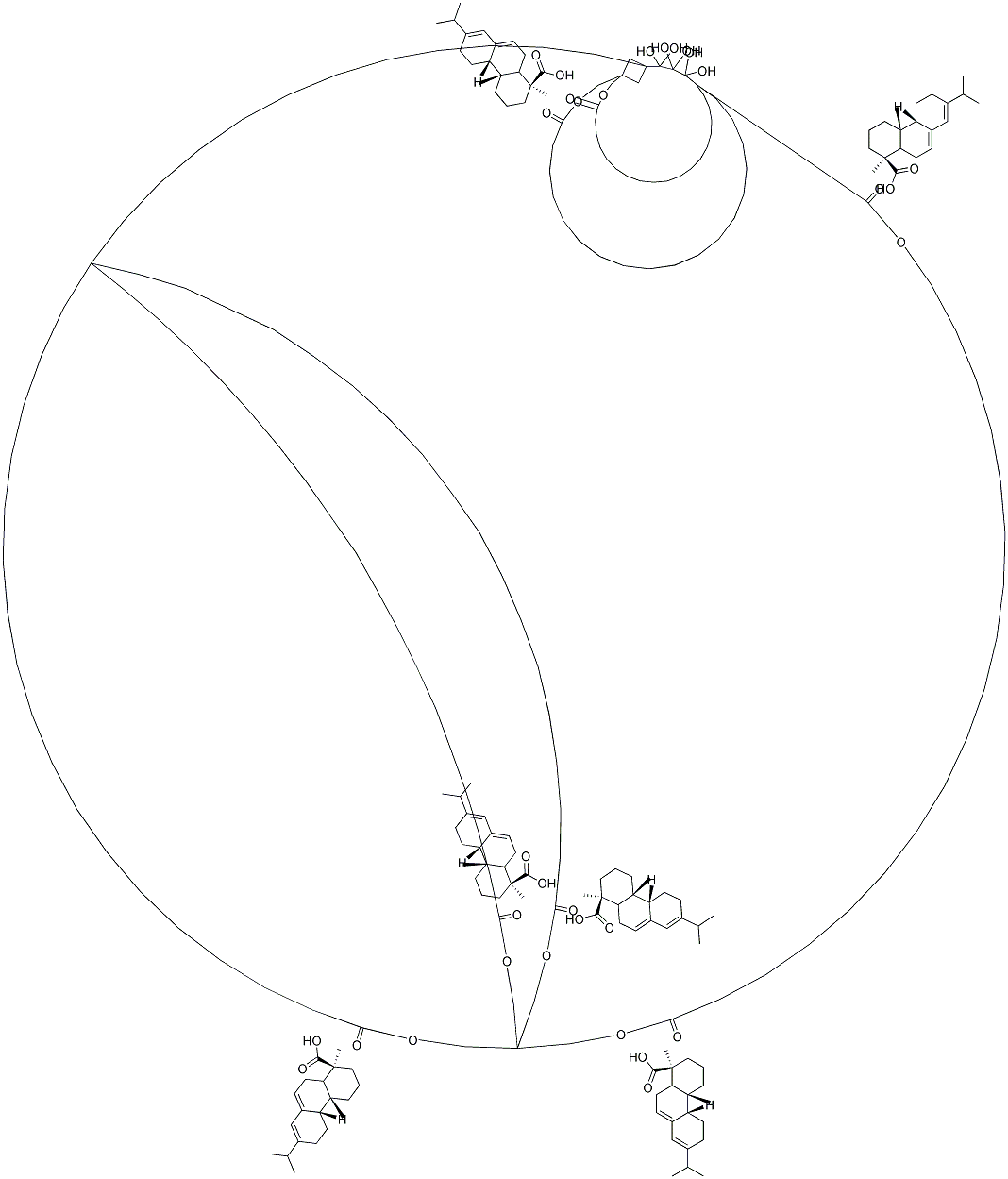 DIPENTAERYTHRITYL HEXAHYDROXYSTEARATE/HEXASTEARATE/HEXAROSINATE Struktur