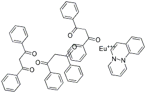 TRIS(DIBENZOYLMETHANE)-PHENANTHROLINE EUROPIUM(III)SUBLIMED RED DOPANT FOR OLED Struktur