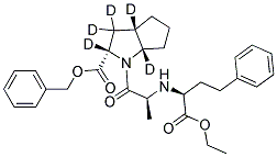 2-[N-[(S)-1-ETHOXYCARBONYL-3-PHENYLPROPYL]-L-ALANYL]-(1S,3S,5S)-2-AZABICYCLO[3.3.0]OCTANE-3-CARBOXYLIC ACID, BENZYL ESTER-D5 Struktur