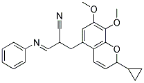 3-(2-CYCLOPROPYL-7,8-DIMETHOXY-2H-CHROMEN-5-YL)-2-[(E)-PHENYLIMINOMETHYL]-PROPIONITRILE Struktur