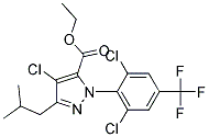 4-CHLORO-1-[2,6-DICHLORO-4-(TRIFLUOROMETHYL)PHENYL]-3-(2-METHYLPROPYL)-1H-PYRAZOLE-5-CARBOXYLIC ACID ETHYL ESTER Struktur