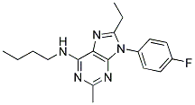 N-BUTYL-8-ETHYL-9-(4-FLUOROPHENYL)-2-METHYL-9H-PURIN-6-AMINE Struktur