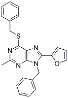 9-BENZYL-6-(BENZYLTHIO)-8-(FURAN-2-YL)-2-METHYL-9H-PURINE Struktur