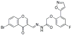 N'-[(1E)-(6-BROMO-4-OXO-4H-CHROMEN-3-YL)METHYLENE]-2-(4-FLUORO-2-ISOXAZOL-5-YLPHENOXY)ACETOHYDRAZIDE Struktur