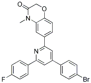 6-[4-(4-BROMO-PHENYL)-6-(4-FLUORO-PHENYL)-PYRIDIN-2-YL]-4-METHYL-4H-BENZO[1,4]OXAZIN-3-ONE Struktur