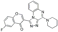 6-FLUORO-3-(4-PIPERIDIN-1-YL-[1,2,4]TRIAZOLO-[4,3-A]QUINOXALIN-1-YL)-CHROMEN-4-ONE Struktur