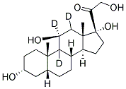 5B-PREGNAN-3A,11B,17A,21-TETROL-20-ONE-9,11A,12-D3 Struktur