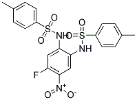 N1-(4-FLUORO-2-{[(4-METHYLPHENYL)SULPHONYL]AMINO}-5-NITROPHENYL)-4-METHYLBENZENE-1-SULPHONAMIDE Struktur