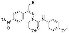 N1-(4-methoxyphenyl)-2-[2-bromo-1-(4-nitrophenyl)ethylidene]-1-(2-hydroxyethyl)hydrazine-1-carbothioamide Struktur