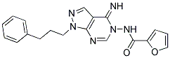 FURAN-2-CARBOXYLIC ACID [4-IMINO-1-(3-PHENYL-PROPYL)-1,4-DIHYDRO-PYRAZOLO[3,4-D]PYRIMIDIN-5-YL]-AMIDE Struktur