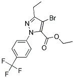 4-BROMO-3-ETHYL-1-[4-(TRIFLUOROMETHYL)PHENYL]-1H-PYRAZOLE-5-CARBOXYLIC ACID ETHYL ESTER Struktur