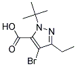 4-BROMO-1-(1,1-DIMETHYLETHYL)-3-ETHYL-1H-PYRAZOLE-5-CARBOXYLIC ACID Struktur