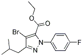 4-BROMO-1-(4-FLUOROPHENYL)-3-(2-METHYLPROPYL)-1H-PYRAZOLE-5-CARBOXYLIC ACID ETHYL ESTER Struktur