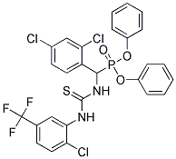 DIPHENYL [({[2-CHLORO-5-(TRIFLUOROMETHYL)ANILINO]CARBOTHIOYL}AMINO)(2,4-DIC HLOROPHENYL)METHYL]PHOSPHONATE Struktur