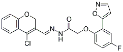 N'-[(1E)-(4-CHLORO-2H-CHROMEN-3-YL)METHYLENE]-2-(4-FLUORO-2-ISOXAZOL-5-YLPHENOXY)ACETOHYDRAZIDE Struktur