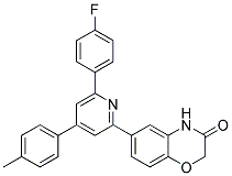 6-[6-(4-FLUORO-PHENYL)-4-P-TOLYL-PYRIDIN-2-YL]-4H-BENZO[1,4]OXAZIN-3-ONE Struktur