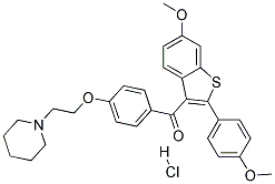 [6-Methoxy-2-(P-Methoxyphenyl)Benzo[B]Thiophene-3-Yl][4-[2-(1-Piperidinyl)Ethoxy]Phenyl]Methanone Hydrochloride Struktur