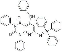 5-anilino-1,3-diphenyl-7-[(triphenyl-lambda~5~-phosphanylidene)amino]pyrido[2,3-d]pyrimidine-2,4(1H,3H)-dione Struktur