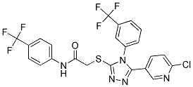 N1-[4-(TRIFLUOROMETHYL)PHENYL]-2-({5-(6-CHLORO-3-PYRIDYL)-4-[3-(TRIFLUOROME THYL)PHENYL]-4H-1,2,4-TRIAZOL-3-YL}THIO)ACETAMIDE Struktur