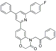 6-[6-(4-FLUORO-PHENYL)-4-PHENYL-PYRIDIN-2-YL]-4-(2-OXO-2-PHENYL-ETHYL)-4H-BENZO[1,4]OXAZIN-3-ONE Struktur