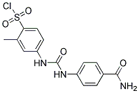 4-[3-(4-CARBAMOYLPHENYL)UREIDO]-2-METHYLBENZENESULFONYL CHLORIDE Struktur